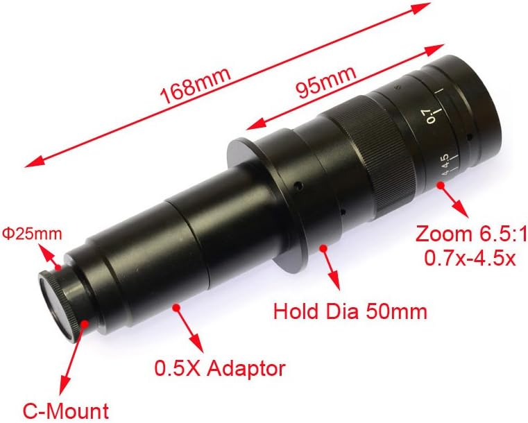 Monocular 180x Zoom C-Mount Glass Lens Adapter A7892