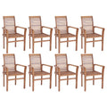 8 pcs Solid Teak Wood Stacking Dining Chairs E852074