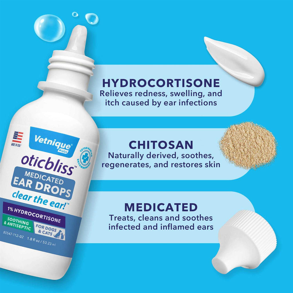 Medicated Ear Drops for Dogs & Cats with Hydrocortisone K699