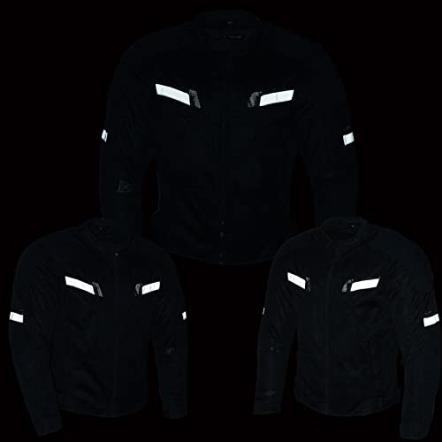 Black CE Armored Textile Motorcycle Jacket M4232