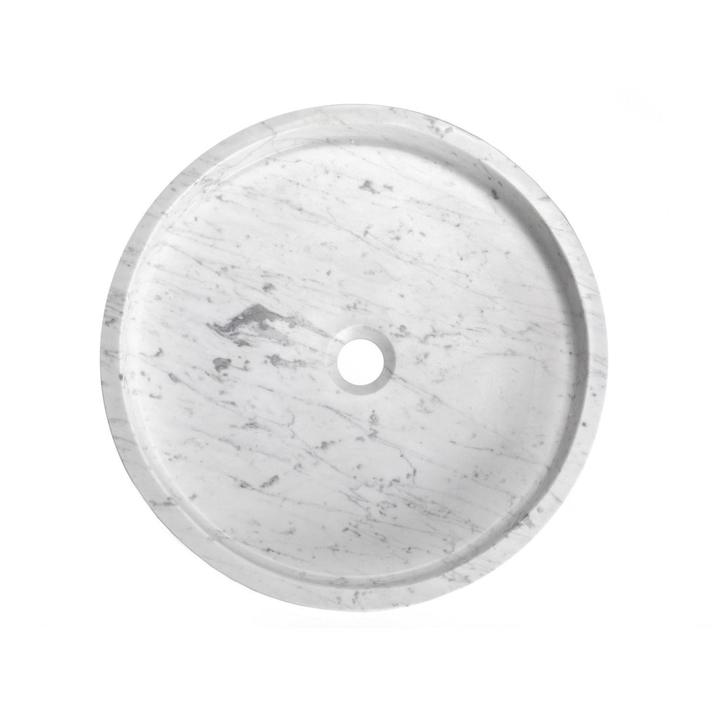 Round Carrara Marble Sink G105716