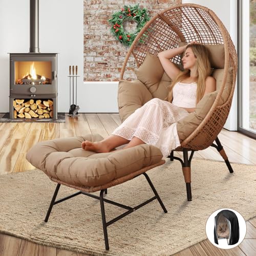 Oversized Egg Chair with Ottoman U49538