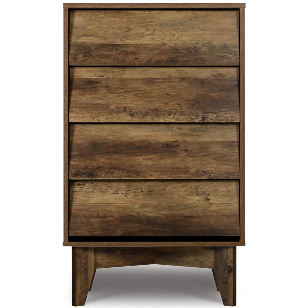Walnut 4 Drawer Wood Dresser X4111