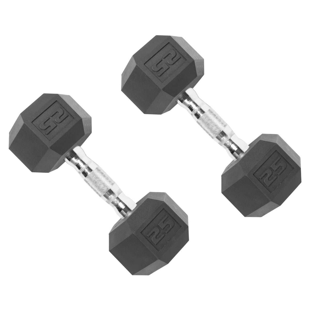 50 lb Rubber Hex Dumbbell Weight Set J7319
