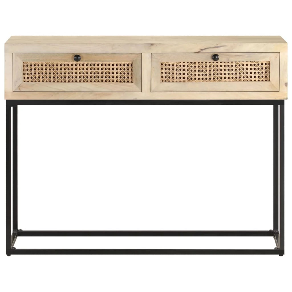Console Table Solid Mango Wood and Natural Cane M79671
