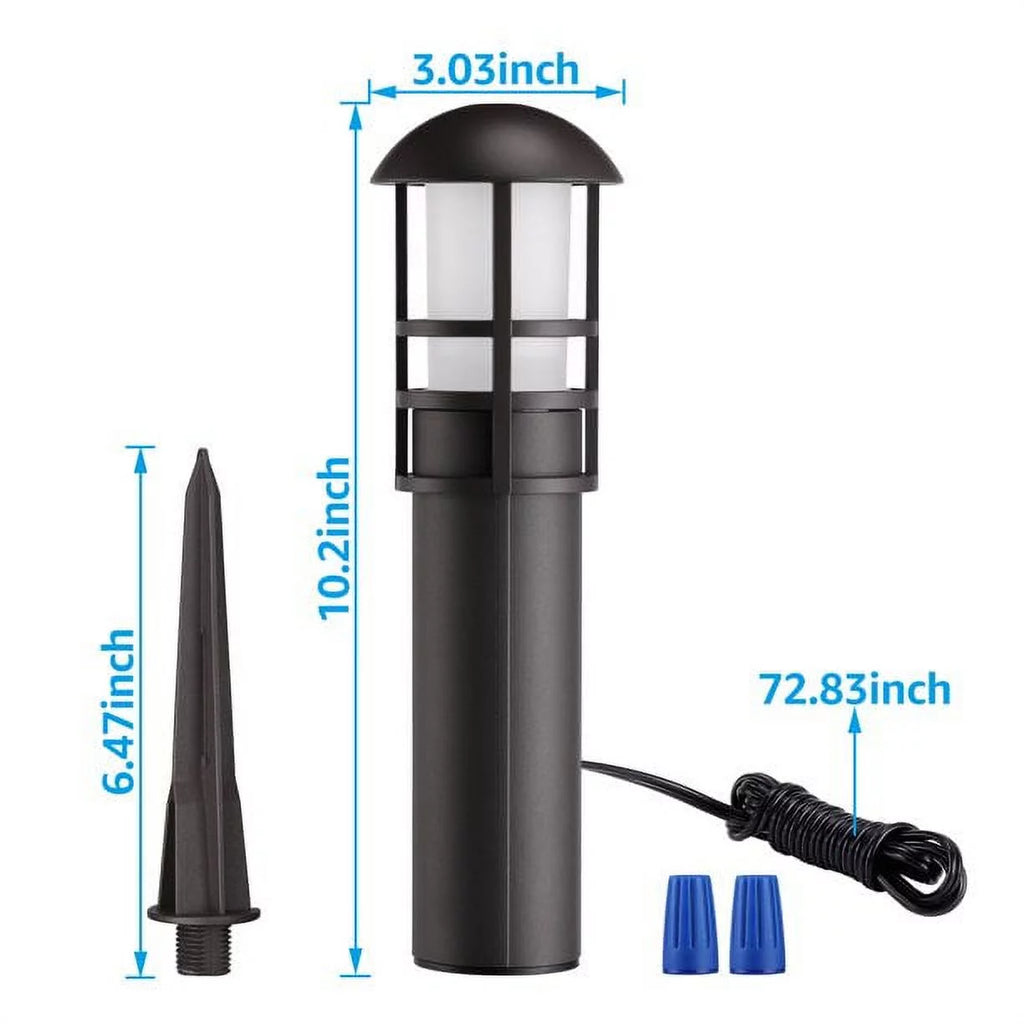 12 Pack 3W 12V Low Voltage Waterproof LED Landscape Lights 4000K Cool White E9059