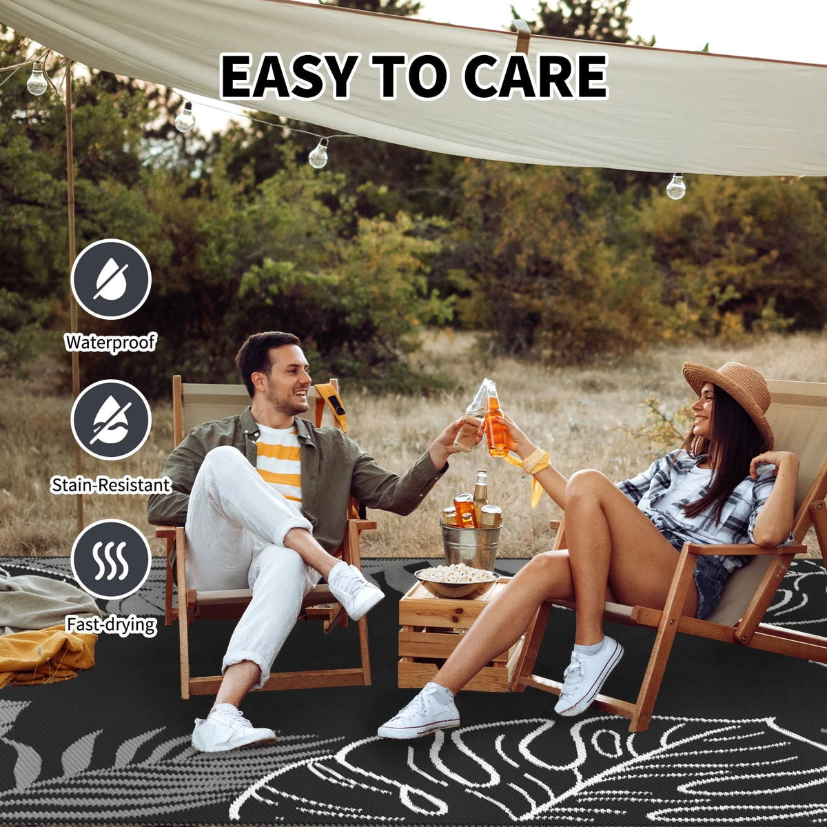 6x9 Waterproof Reversible Outdoor Rug Q6638