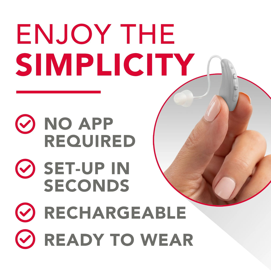 Behind-the-Ear Hearing Aids with Charging Case X598