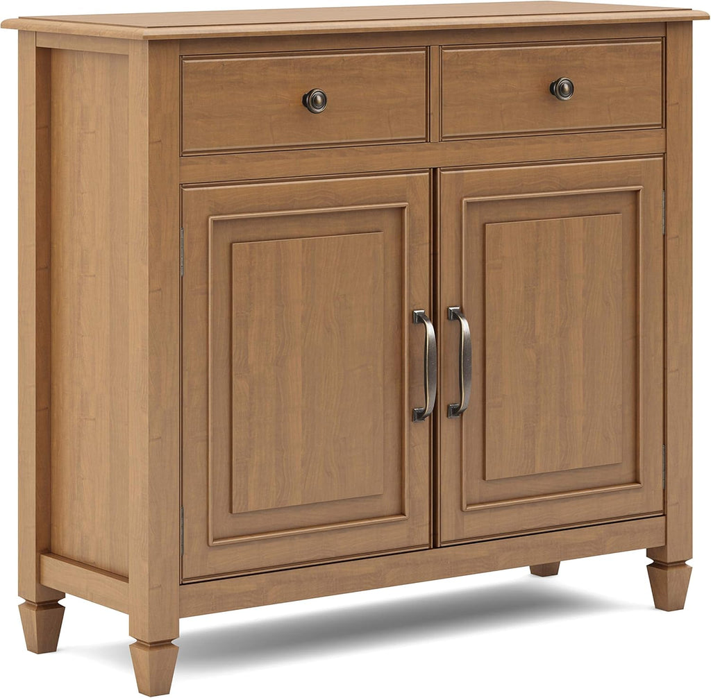 Solid Wood 40 inch Wide Storage Cabinet with 2 Drawers and 2 Doors H650