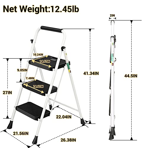Folding Step Ladder with Handgrip Black M53716