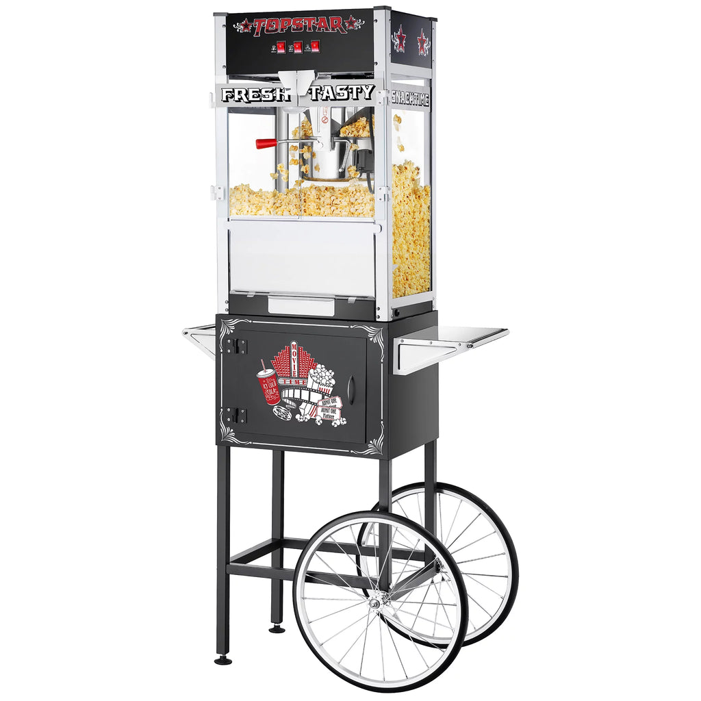 Black 12oz Popcorn Machine with Cart H448862