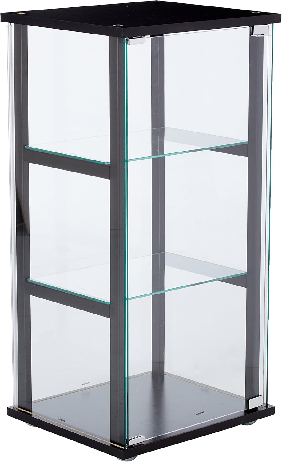 4-Shelf Glass Curio Cabinet Black and Clear M528145