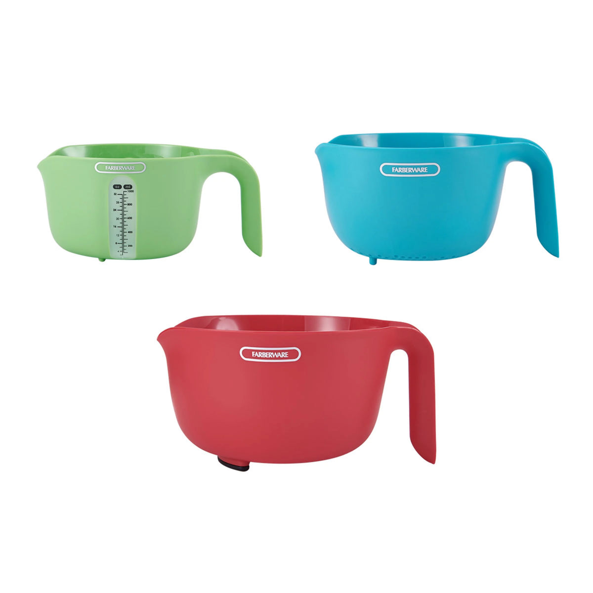 3 pc Mixing Bowl, Colander, Measuring Cup Set J959615