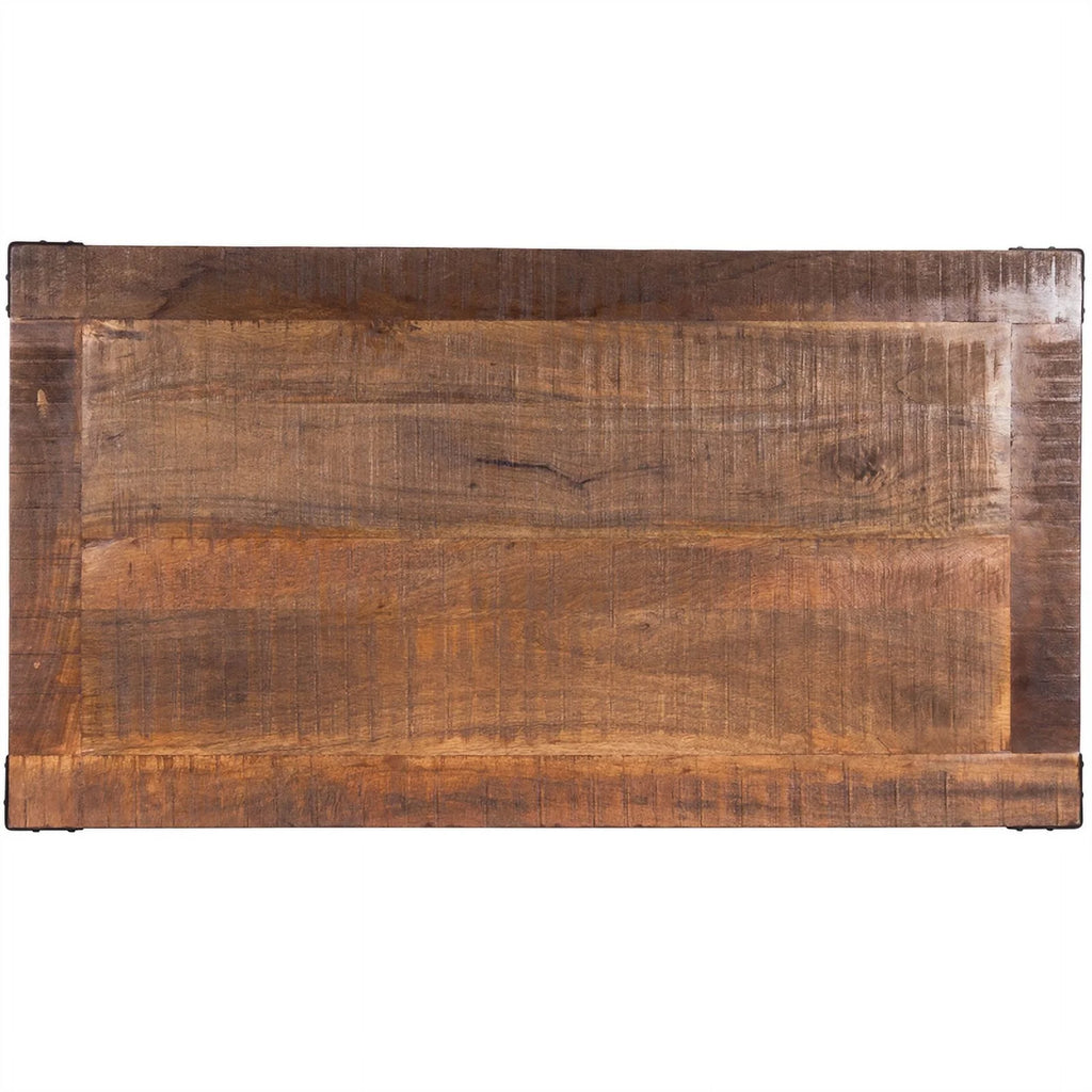 Industrial Wood and Metal Pub Table in Beige P911196
