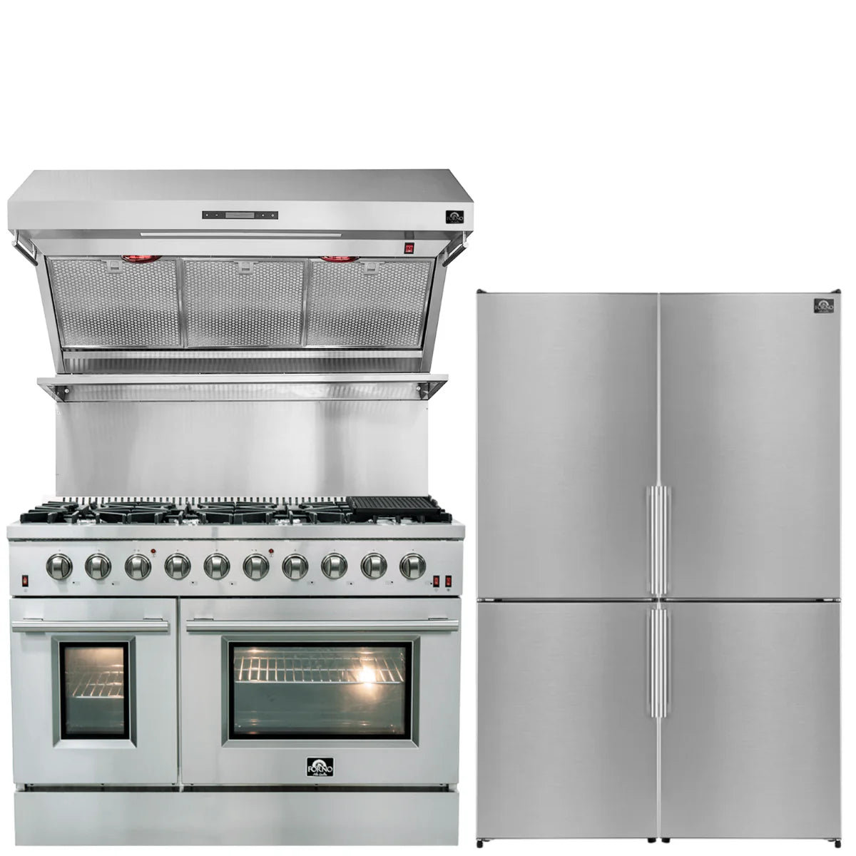 48 Dual Fuel Range, Range Hood, Refrigerator N1170
