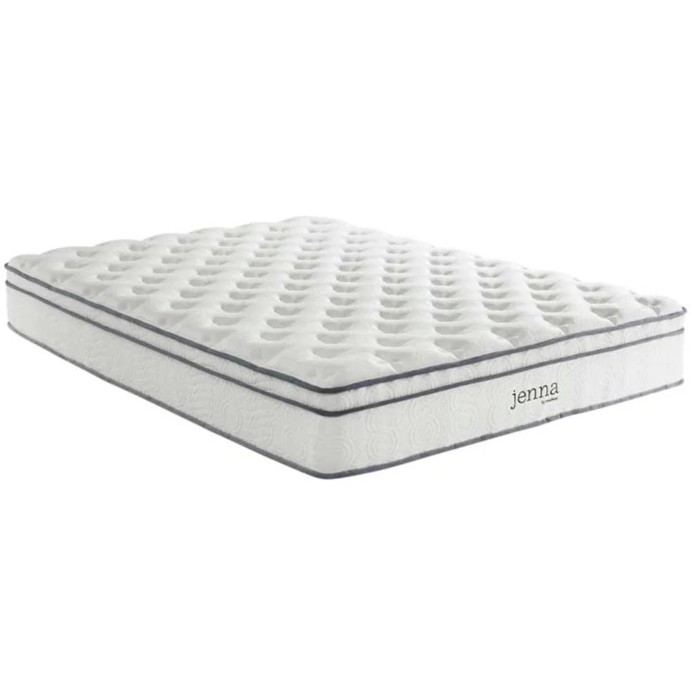 Quilted Full Size Pillow Top Innerspring Mattress in White F4548