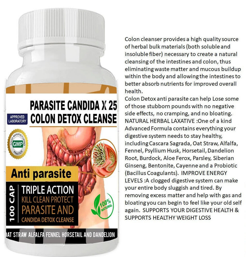 Candida Cleanse Capsules with Herbs Enzymes 100 capsule W37905