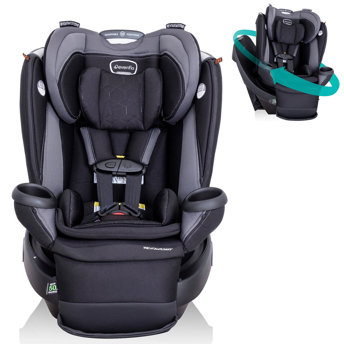 All-in-One Rotational Car Seat with Quick Clean Cover J2105