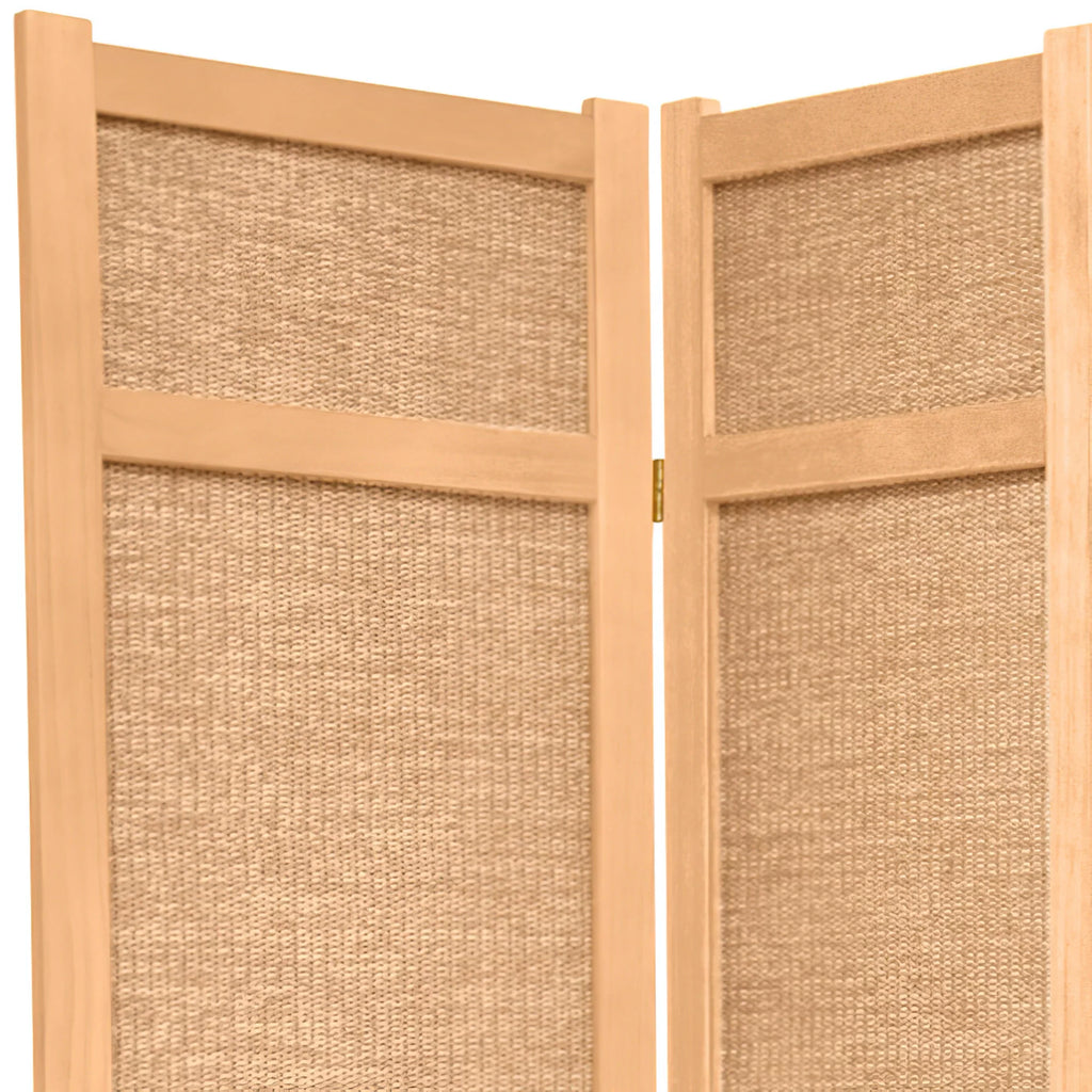 7 Ft Tall Jute Shoji Screen, 5 panels V8014