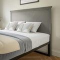 Queen Size Gray Wash Herringbone Wooden Adjustable Headboard X60372