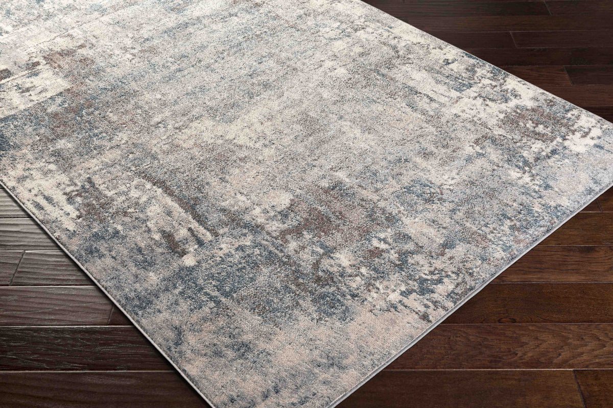 7x7 Teal Square Area Rug E9018