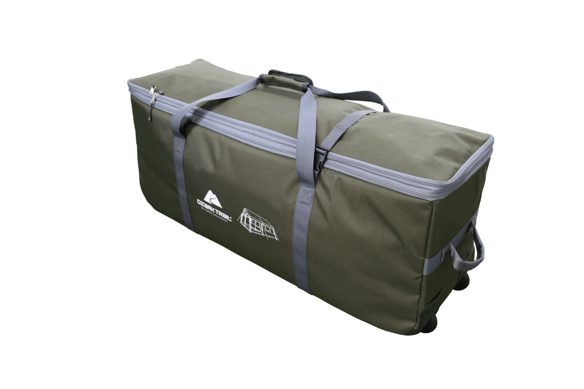 12 Person 3-Room Cabin Tent Green E577327