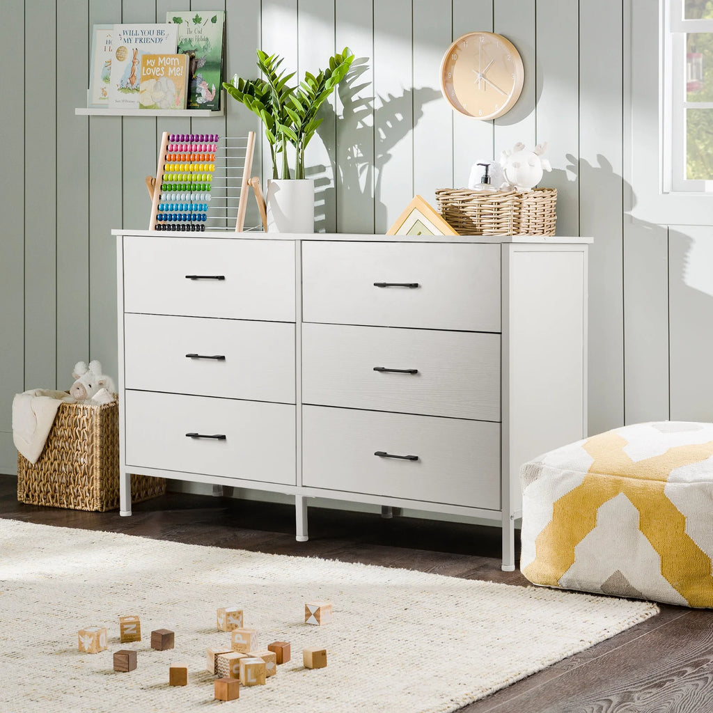 White 6 Drawer Wooden Dresser I366480