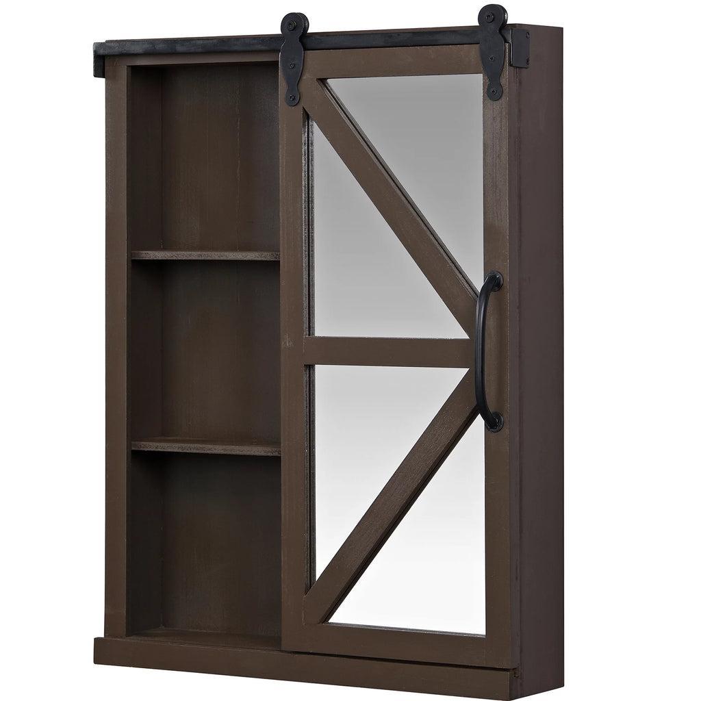 Dark Brown Mirrored Cabinet G88701