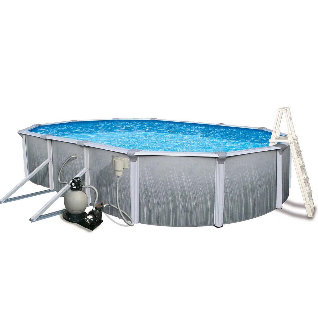 12-ft x 24-ft Oval 52-in Deep Metal Wall Swimming Pool L366