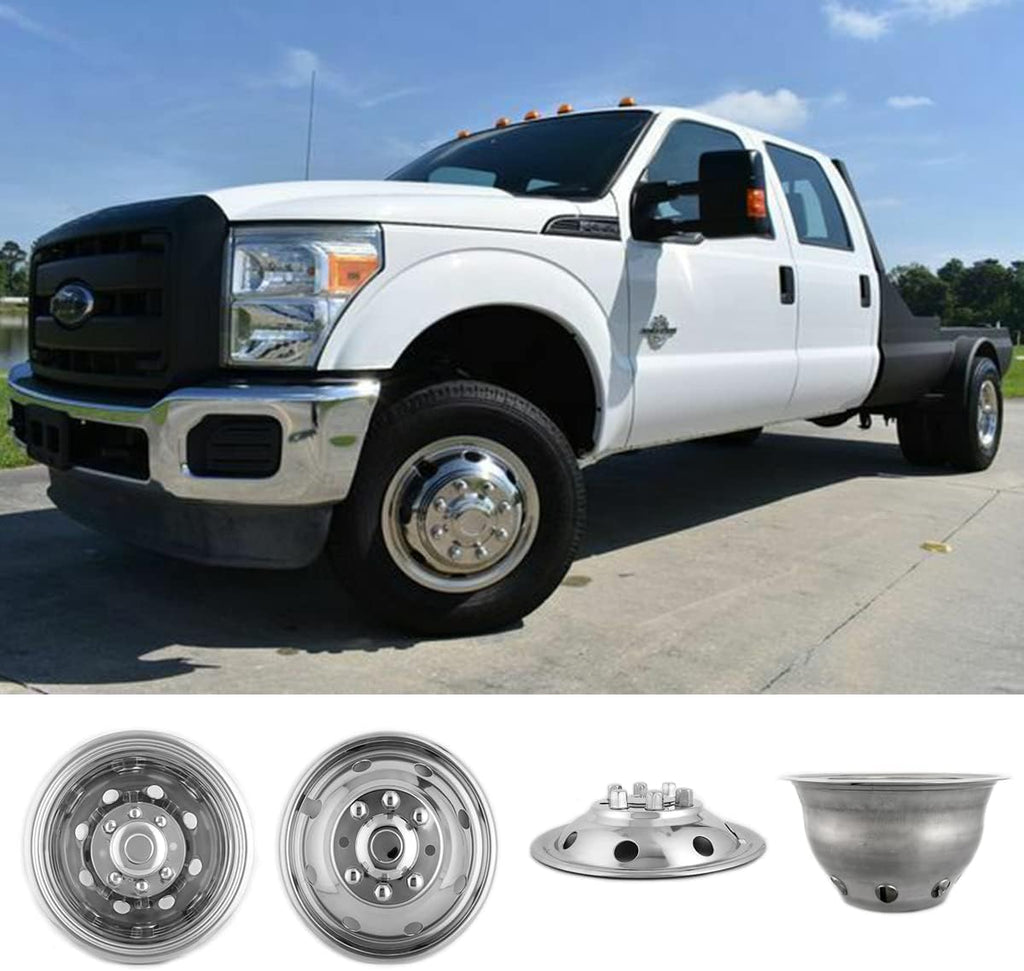 16 Polished Stainless Steel 8 Lug Dually Wheel Simulators B4841