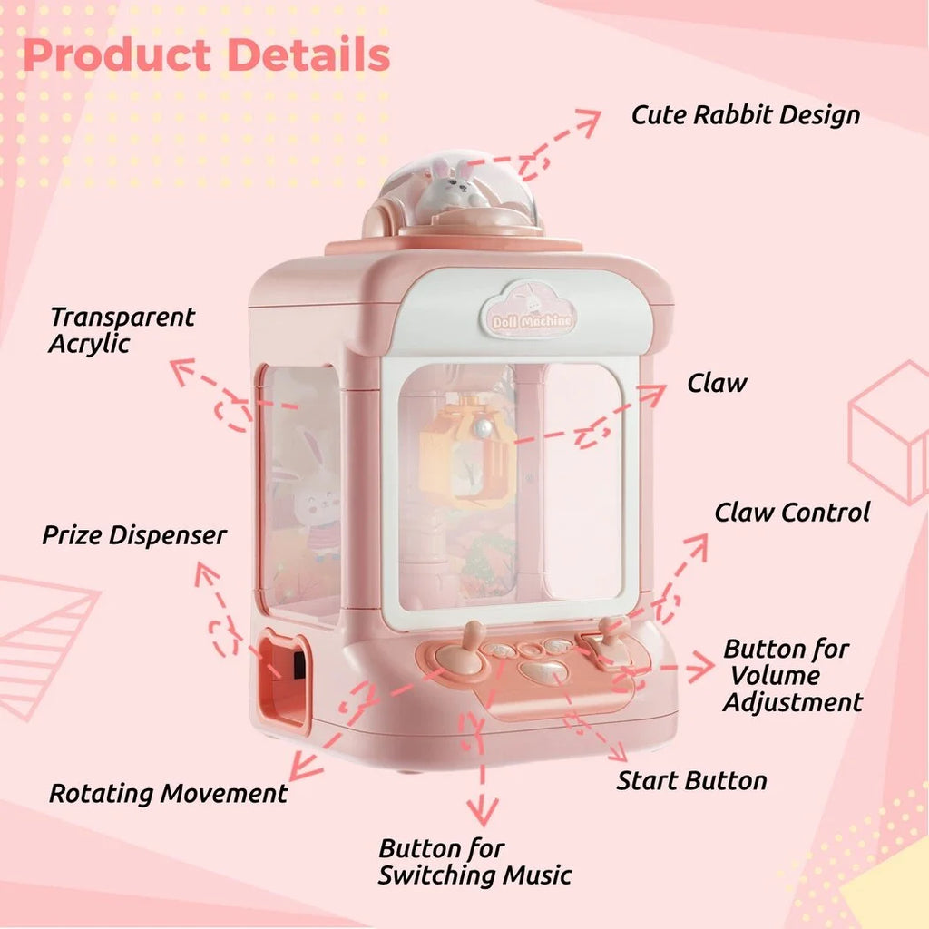 Children's Claw Machine with Plush Toys and Capsules Y64120