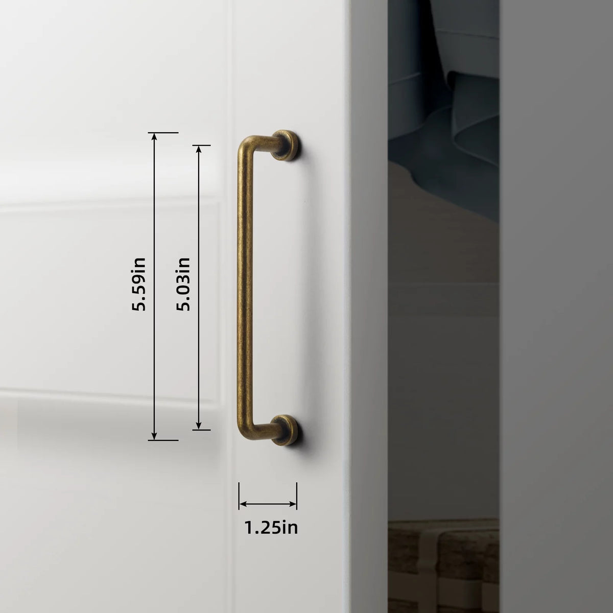 6 Pack 5'' Hole Center Brass Cabinet Handles M9511