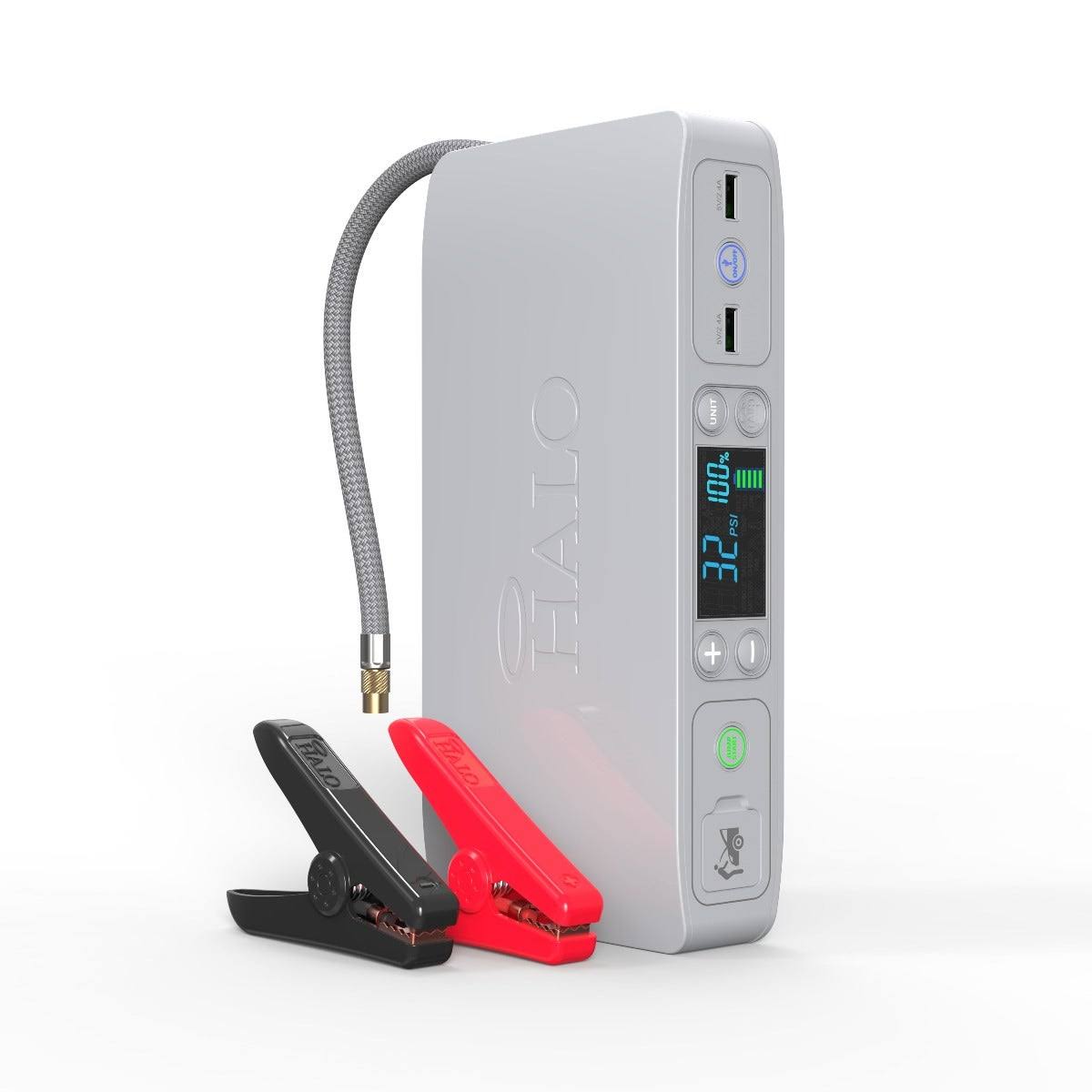 Gray Car Jump Starter and Air Compressor J1423