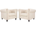 Cream Microfiber Living Room Chair Set Y911160
