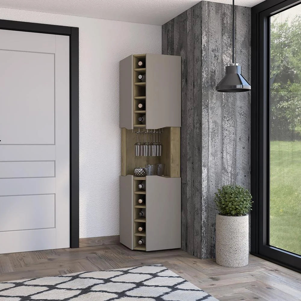 Corner Bar Cabinet Macadamia Taupe Engineered Wood S689368