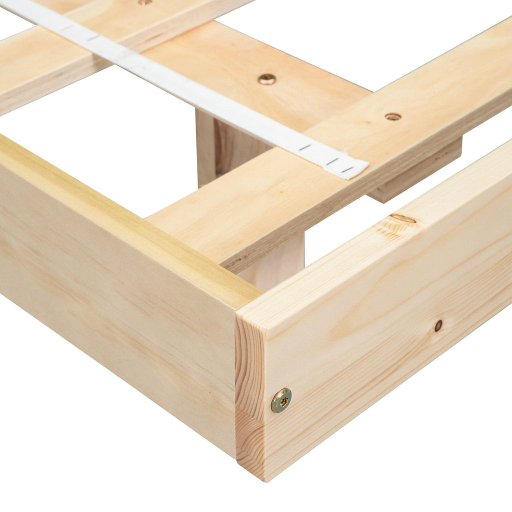 White Full Size Floating Bed Frame with LED Lights J431