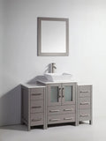 48 in. Grey Bathroom Vanity with White Ceramic Top and Mirror V1568