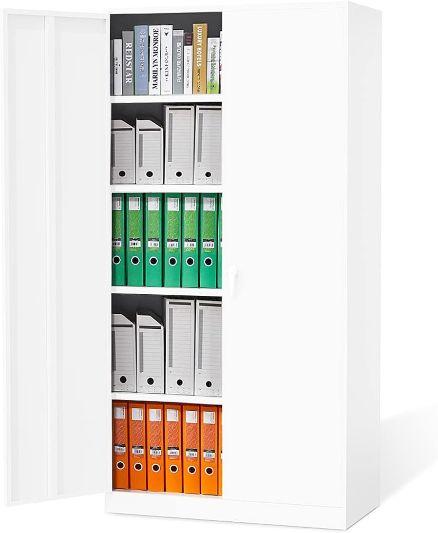 Metal Storage Cabinet with 2 Locking Doors and 4 Adjustable Shelves I4471