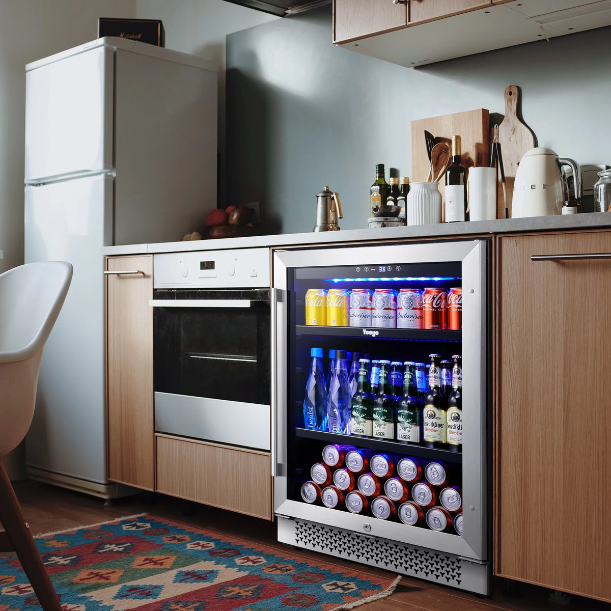 24 Can Beverage Refrigerator Cooler with Reversible Door U79344