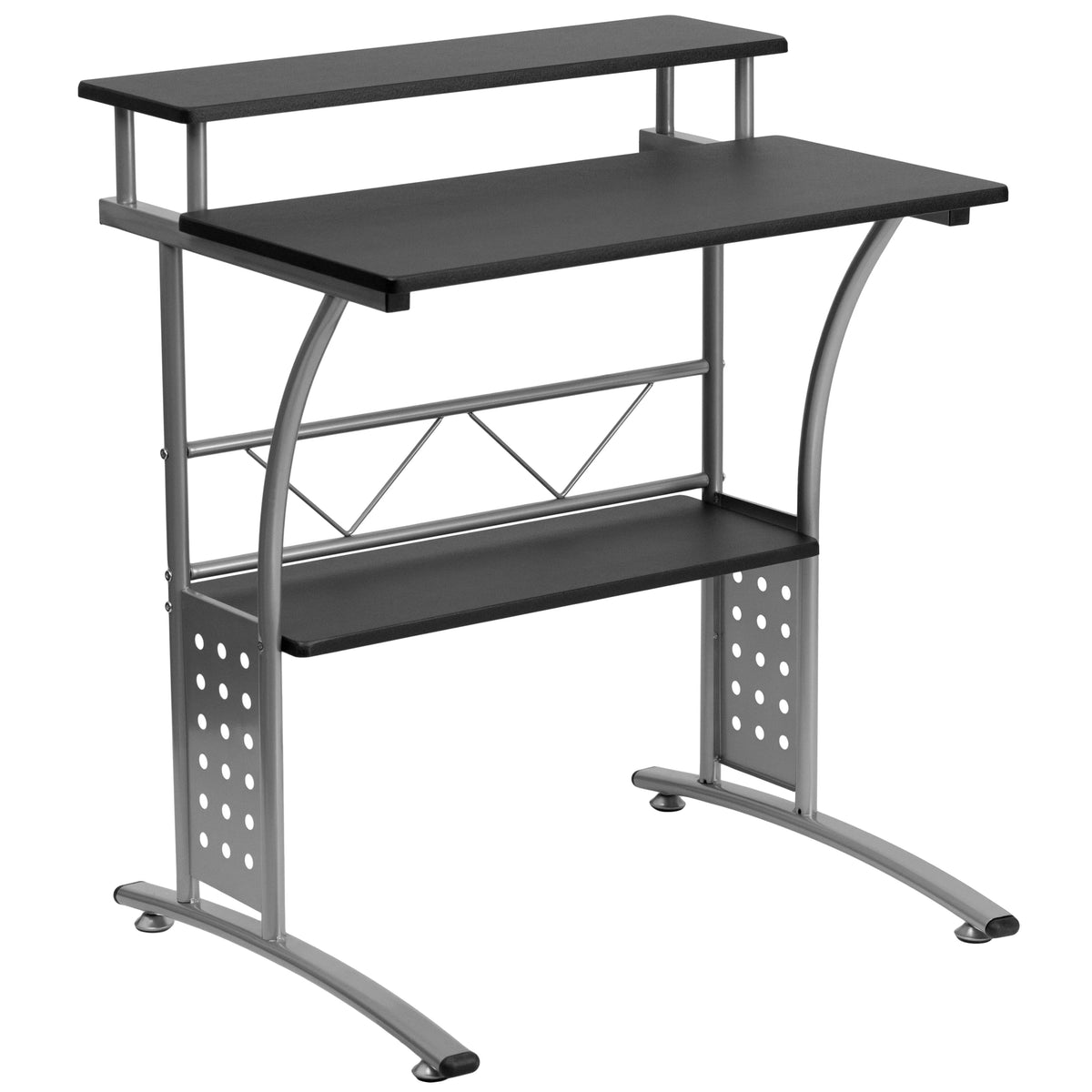 Black Computer Desk, Ergonomic Mesh Office Chair and Locking Mobile Filing Cabinet G33142