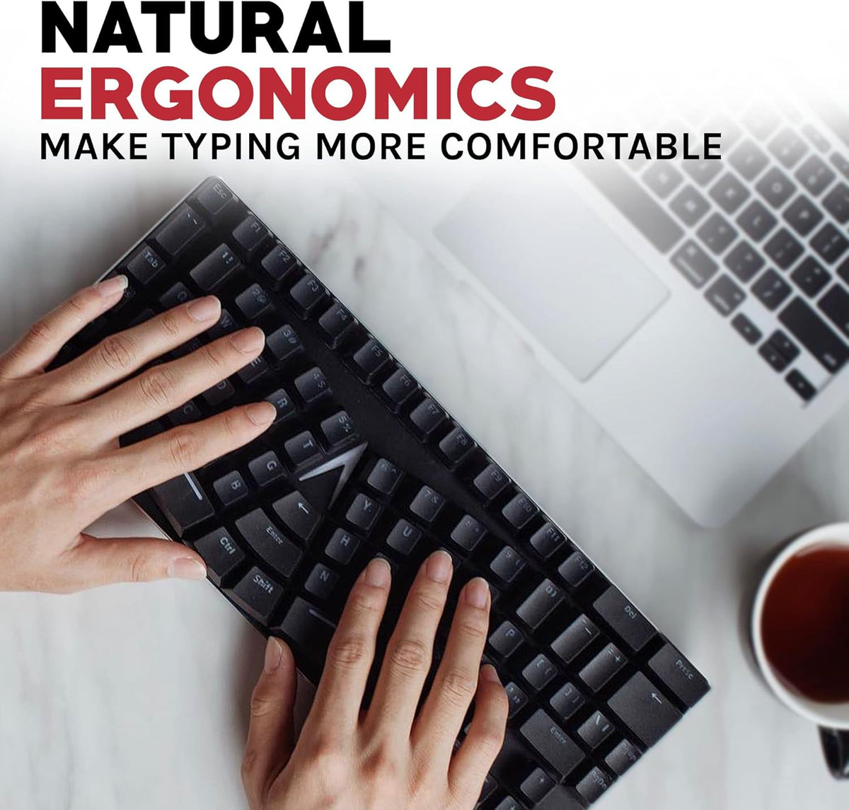 Black Ergonomic Mechanical Keyboard Y71445