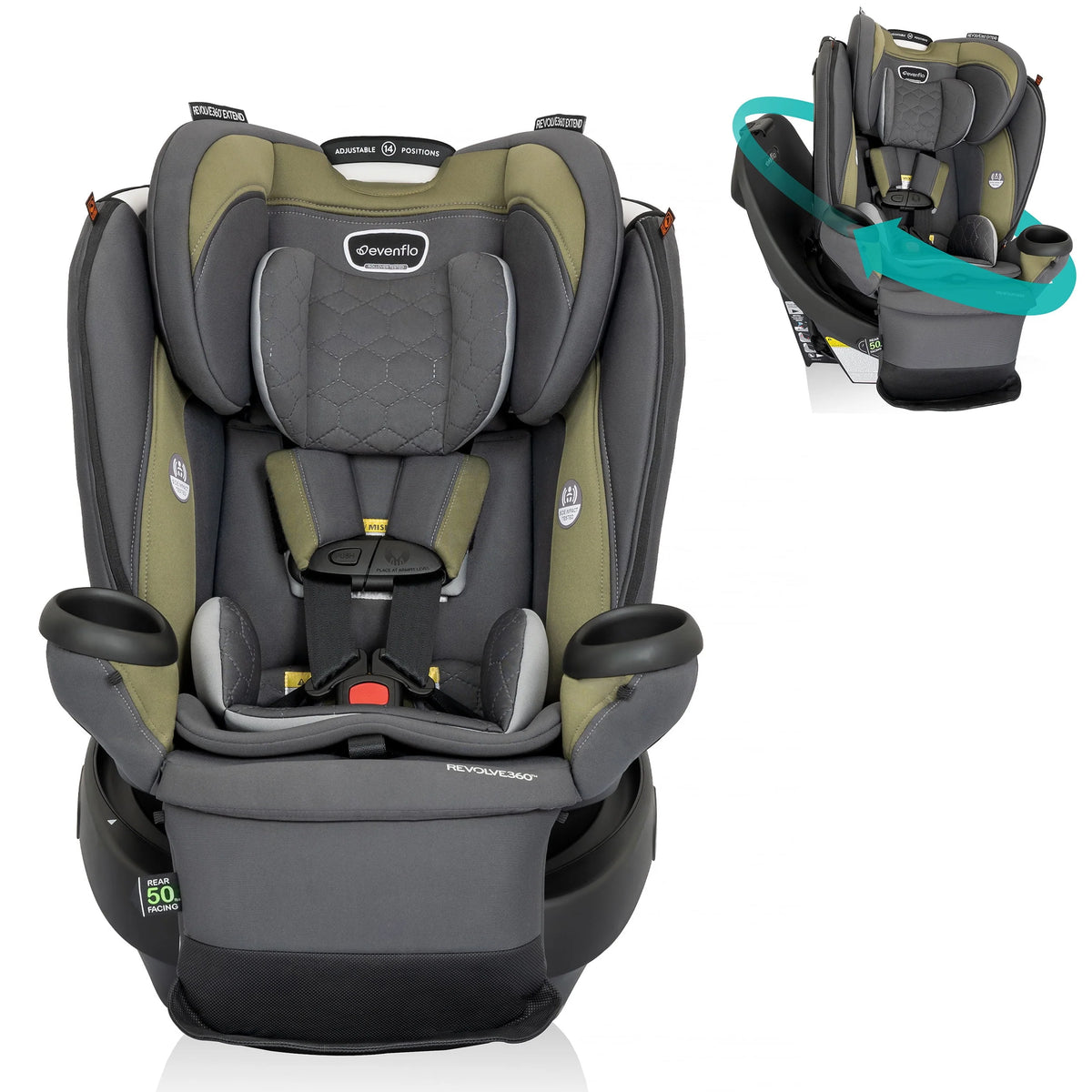 All-in-One Rotational Car Seat with Quick Clean Cover J2105