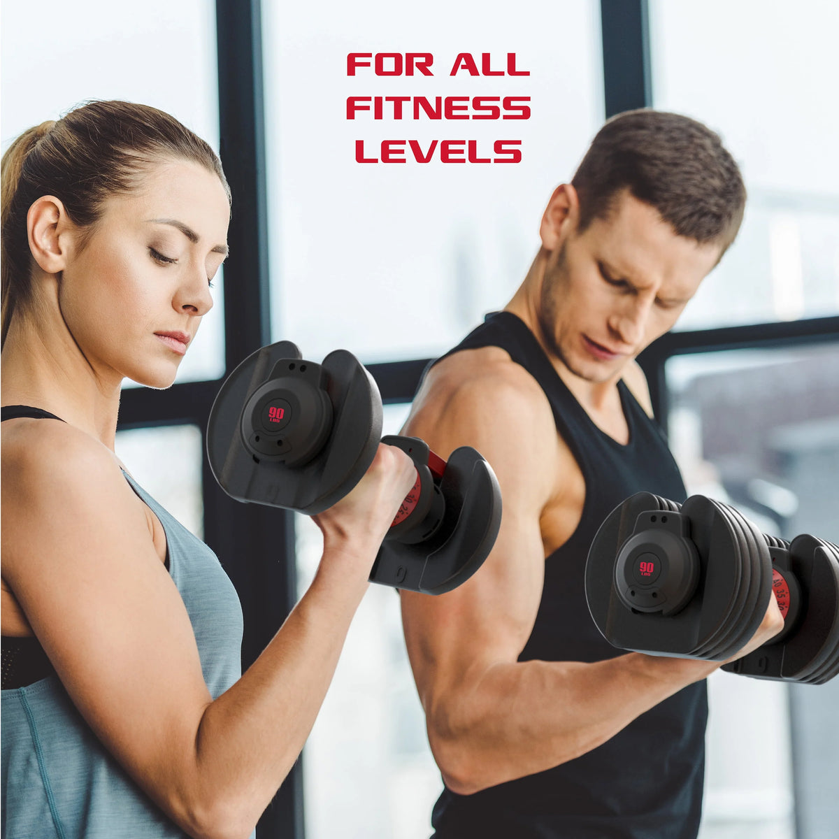 Adjustable Dumbbell 10-90 lbs Black Single H607300
