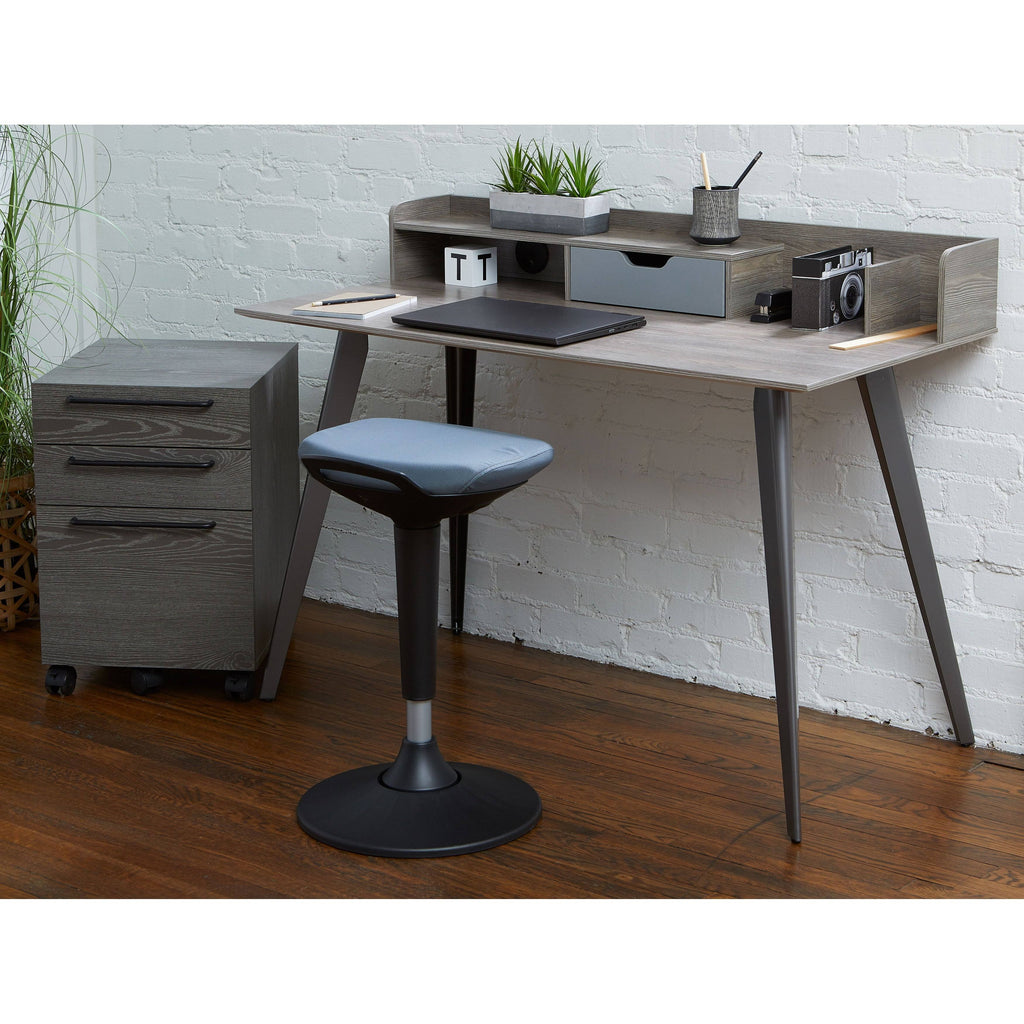 White Engineered Wood Mobile Pedestal with Castors F132