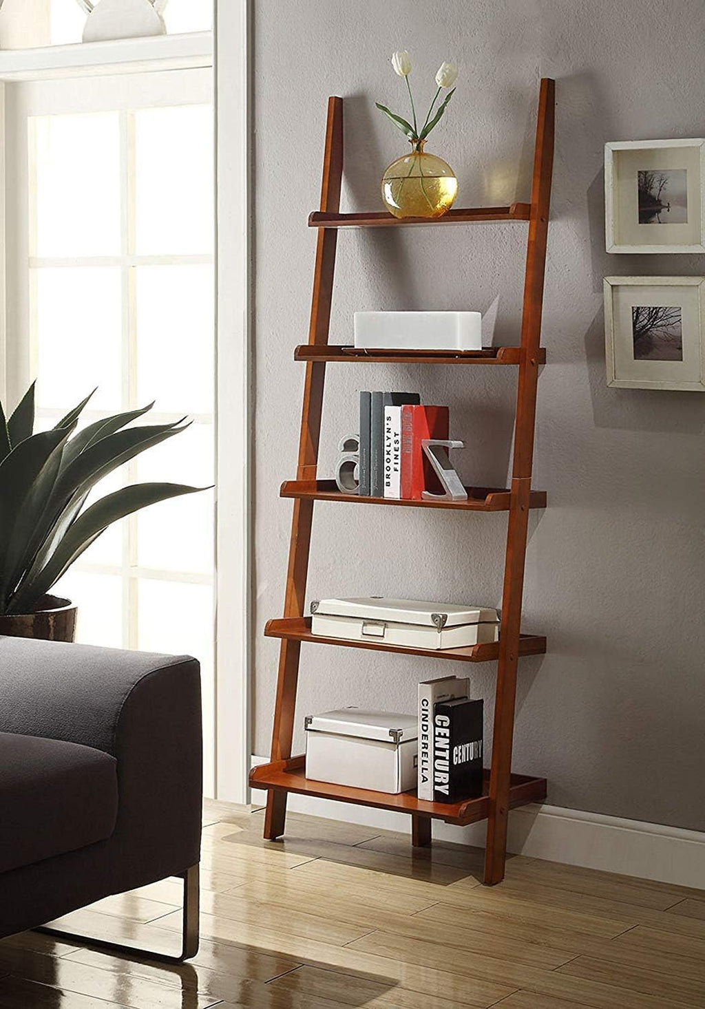 Espresso Bookshelf Ladder O34725