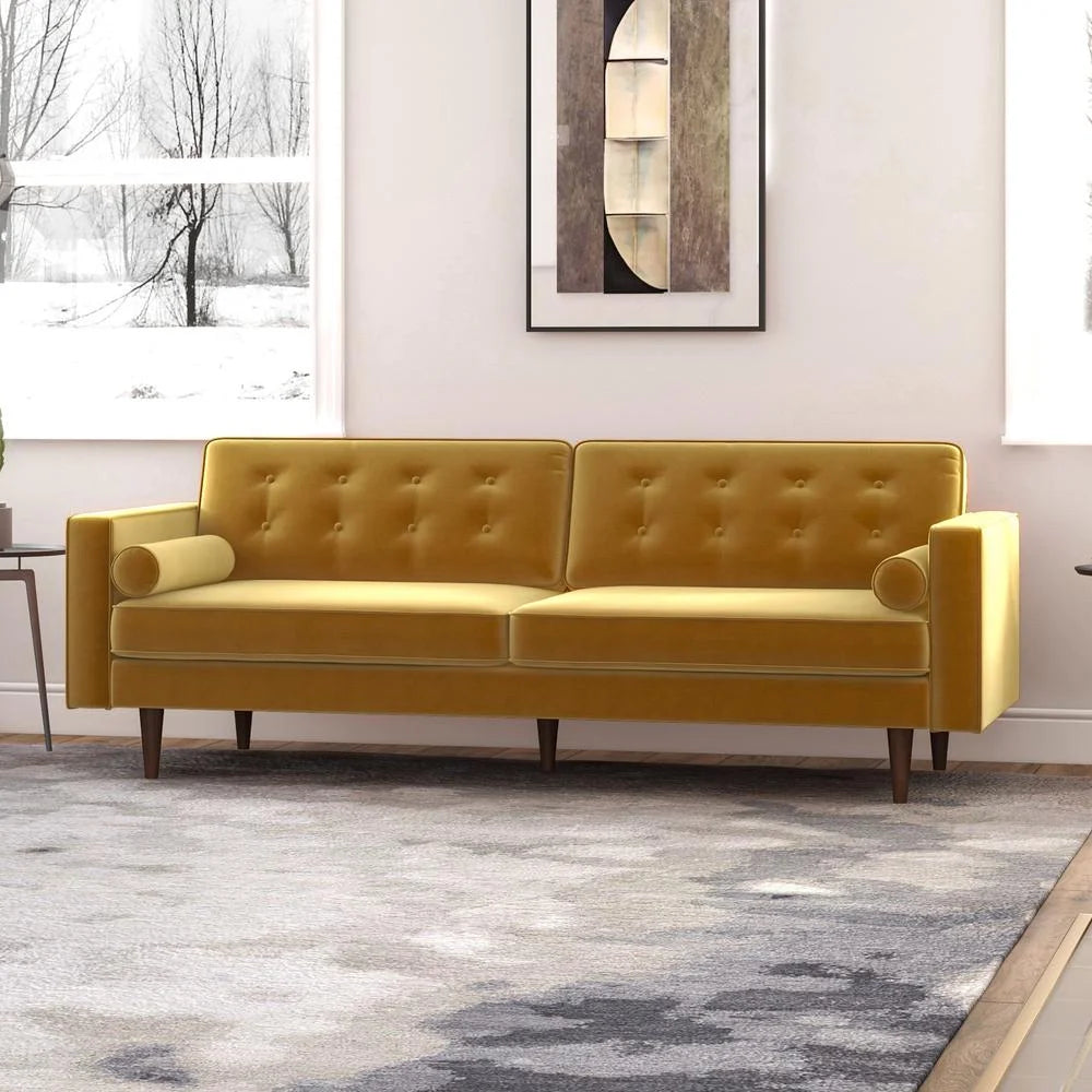 Gold Velvet Tufted Back Sofa U546072