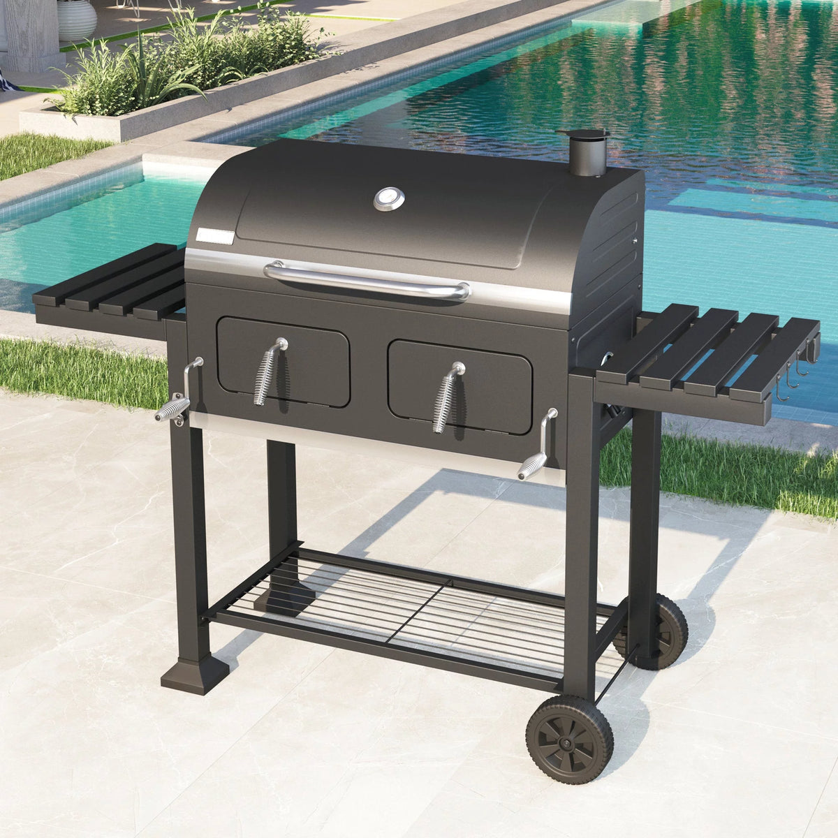 34-inch Portable Charcoal BBQ Grill H945989