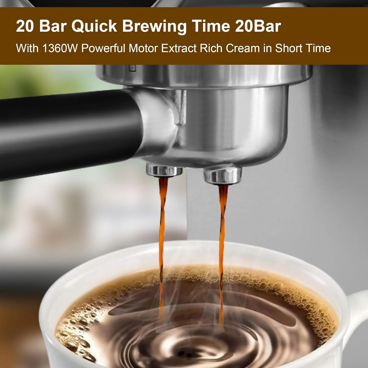 20 Bar Espresso Machine with Milk Frother Wand X37010