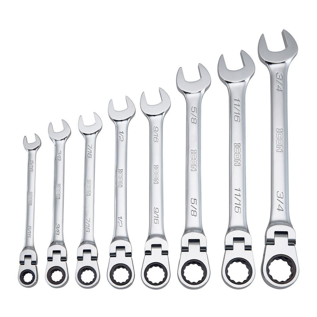 8-Piece SAE Ratcheting Combination Wrench C241953