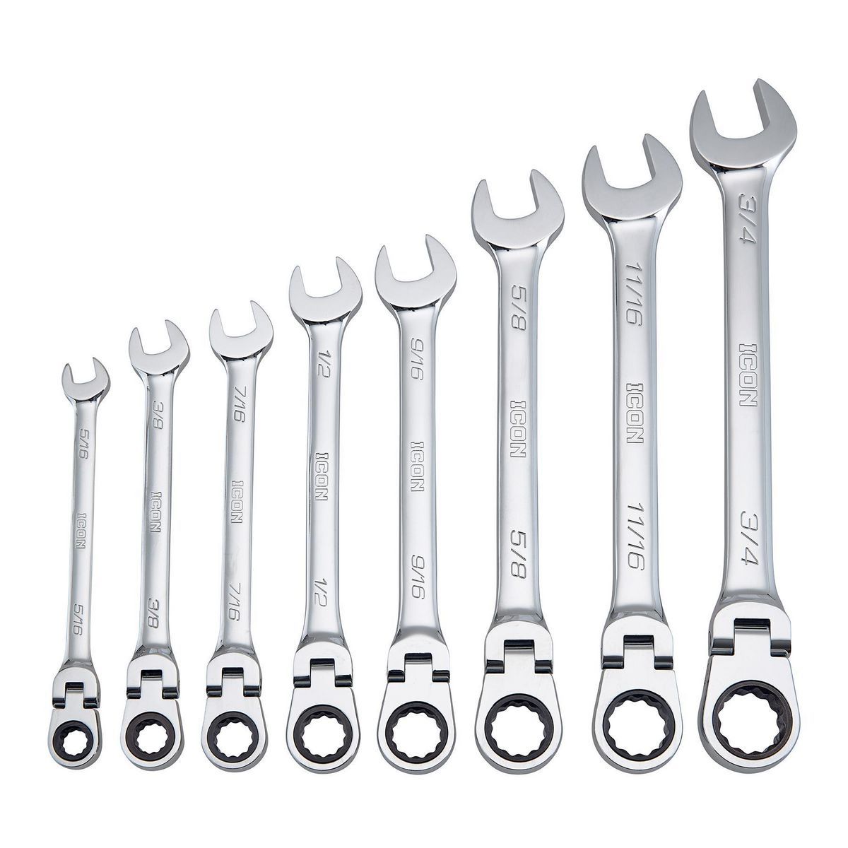 8-Piece SAE Ratcheting Combination Wrench C241953